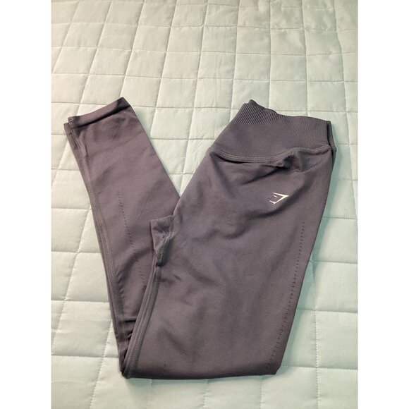 gymshark sweat Seamless Women's leggings Size M Grey Ribbed Waistband NWOT gym - Picture 1 of 8